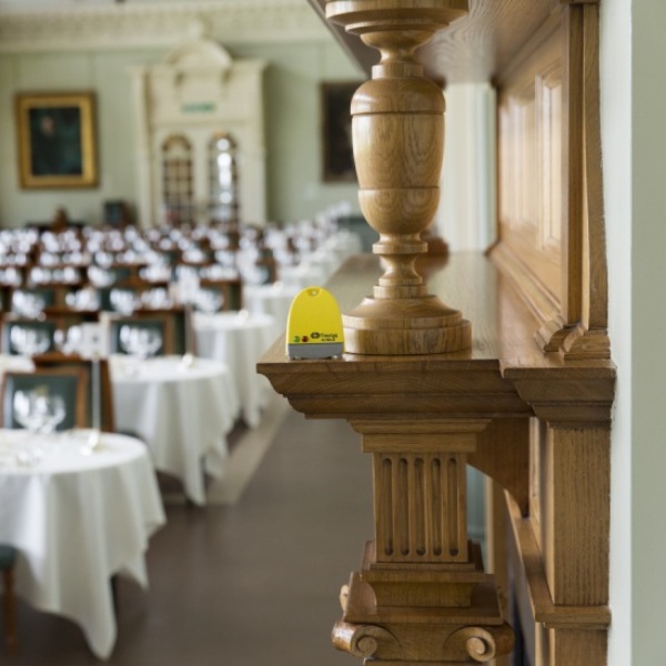 Tiny Tag environmental monitor sited on a fireplace surround in the Long Room, Lord's Cricket Ground. Part of a collections management project